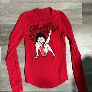 Betty Boop Red Long Sleeve Tee